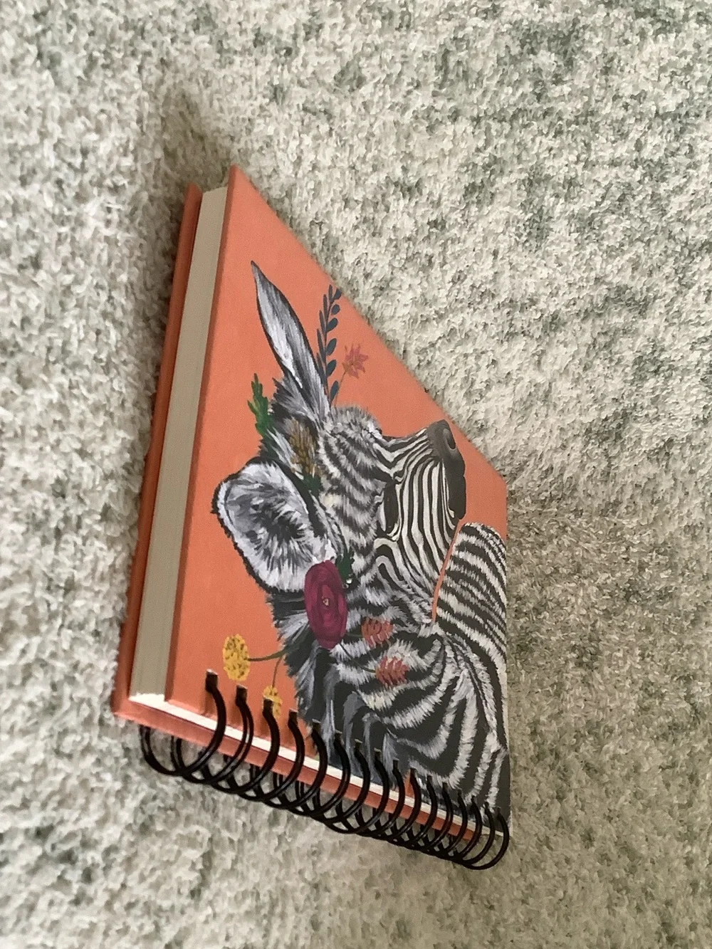 Floral Zebra Spiral Hardcover Journal Notebook ~120 lined pages NWT OCS Designs